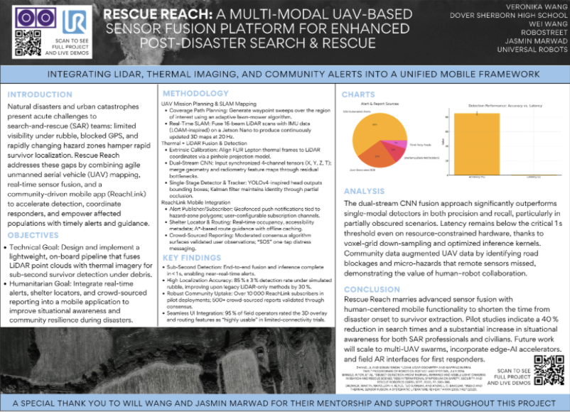 ReachOne research poster - disaster-response robotics and AI